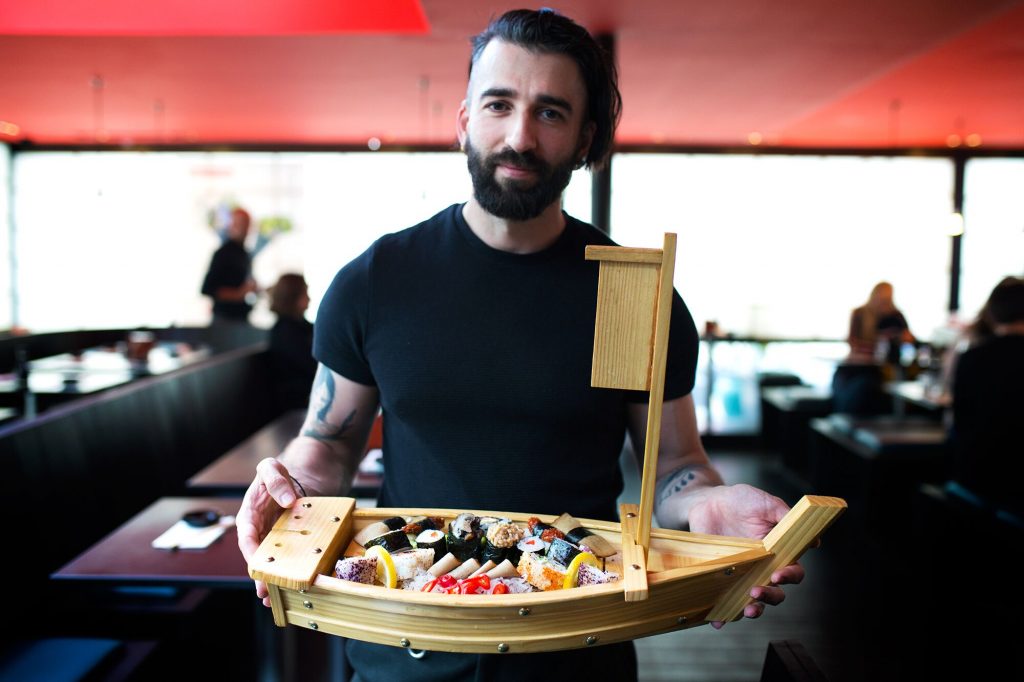 vegan sushi boat